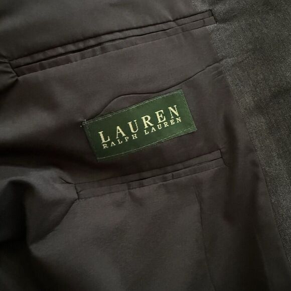Lauren Ralph Lauren Gray Suit Jacket Blazer 100% Wool 2 Button 48R - Picture 5 of 5